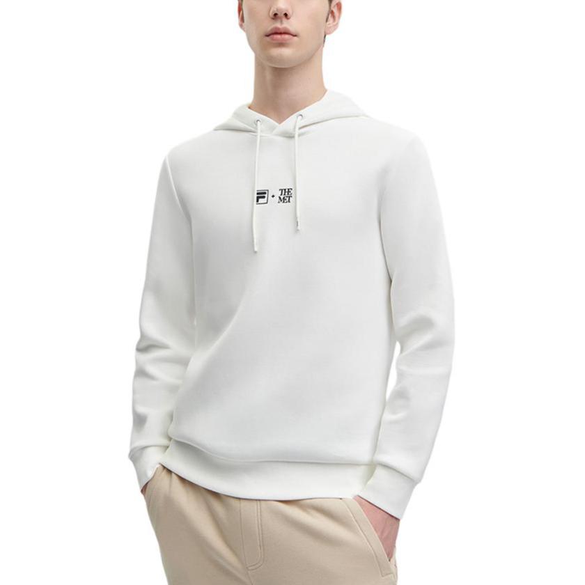 Fila 2023 Осень Новая Вязаная Толстовка с Капюшоном Модная Повседневная Свободная Вязаная Толстовка Мужская толстовка Облако-Гриб-Белый F11M348205F-WT