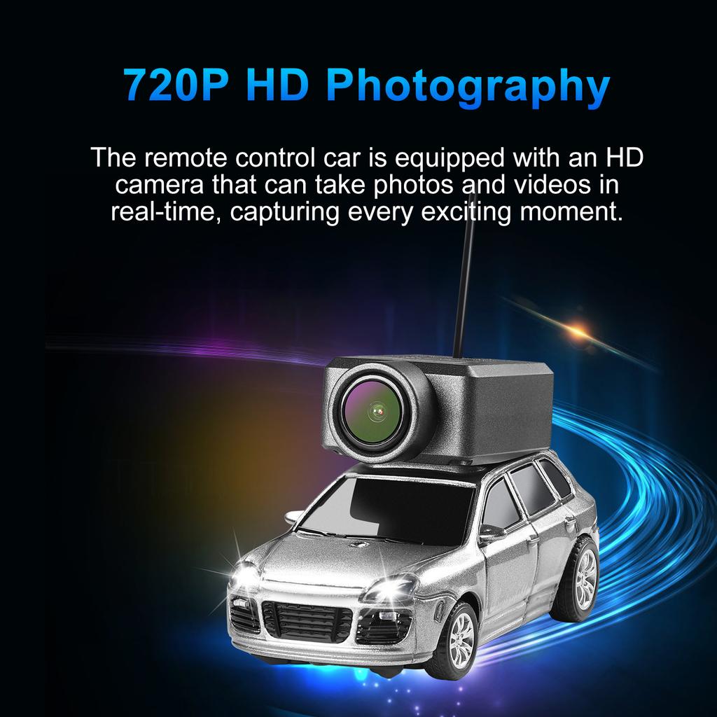 Remote Control Car with 720P HD WiFi Camera, Gyro, Ambient Lights, and VR Mode, Mini APP Controlled Toy for Boys Girls