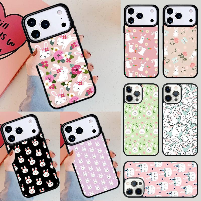 Cute Bunny Rabbit Phone Case For iPhone 17 Air 14 15 13 12 Max Cover For Apple 14 15 16 16e 11 Pro Max Plus Coque