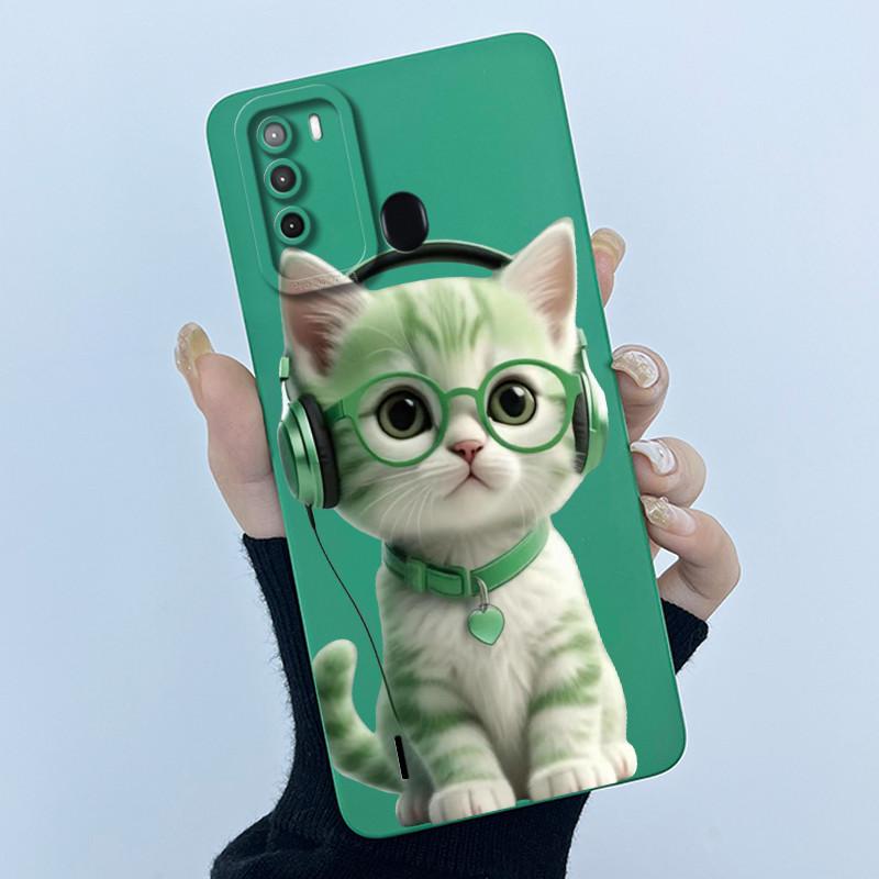 Для Itel Vision 3 Vision 1 Pro Чехол Задняя крышка Кот Мягкий силикон Защита камеры Чехол Для Itel Vision3 V1sion1 Pro Чехол-бампер
