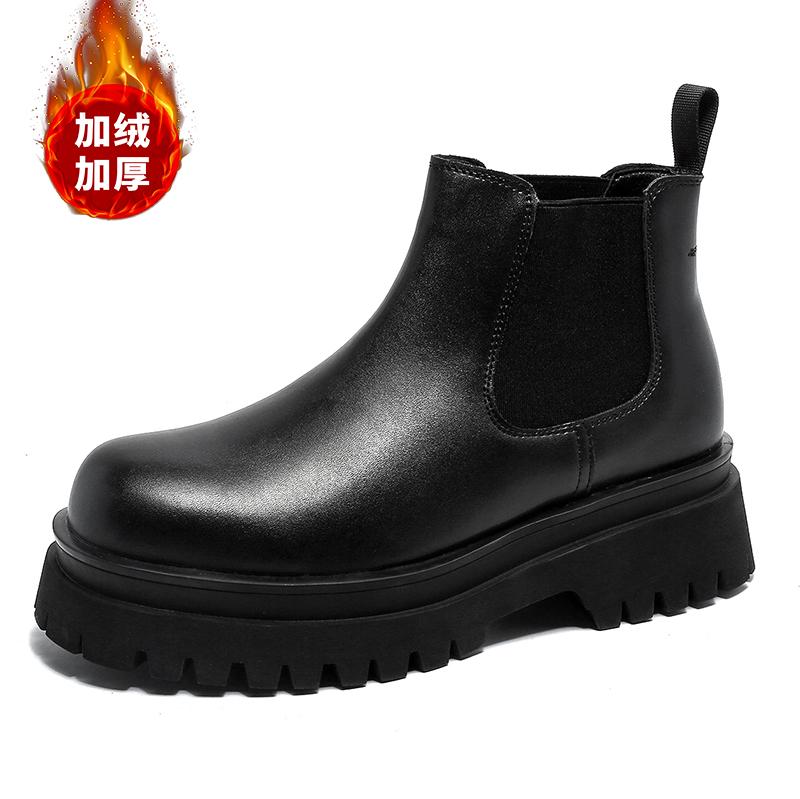 Ботинки мужские 2024 осень зима теплые новые модные мужские ботинки трендовые уличные кожаные ботинки высокие мужские ботинки Botas De Hombre