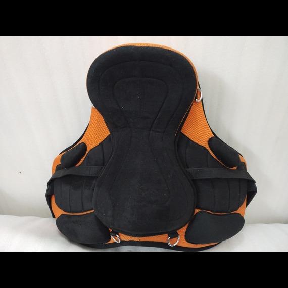 Оранжевое безленчиковое синтетическое седло для лошадей Freemax + подпруга, все размеры для лошадей