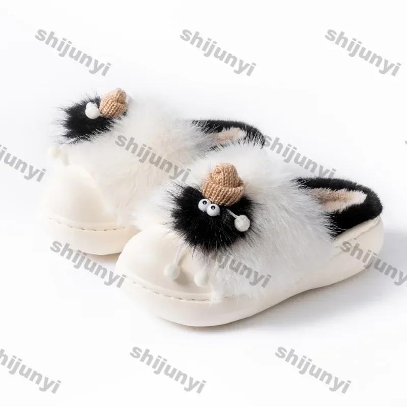 Мода 2025 Осень Зима Новая Женская Домашняя Обувь Женская Зимняя Теплая Модная Спальня Тапочки Женская Обувь Женские Мультяшные Тапочки