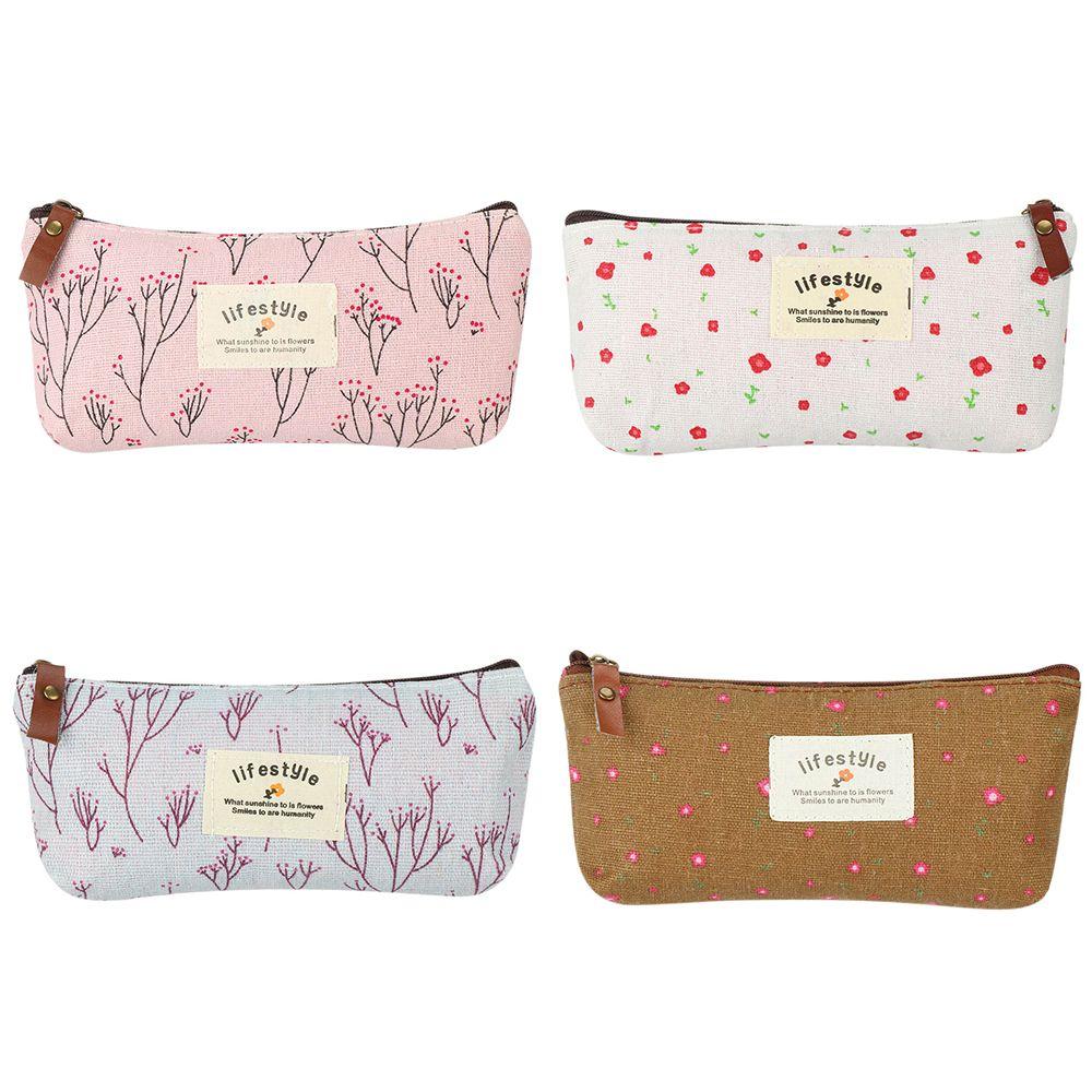 Новый пенал школьные принадлежности сумка для канцелярских товаров милый холщовый пасторальный цветочный пенал