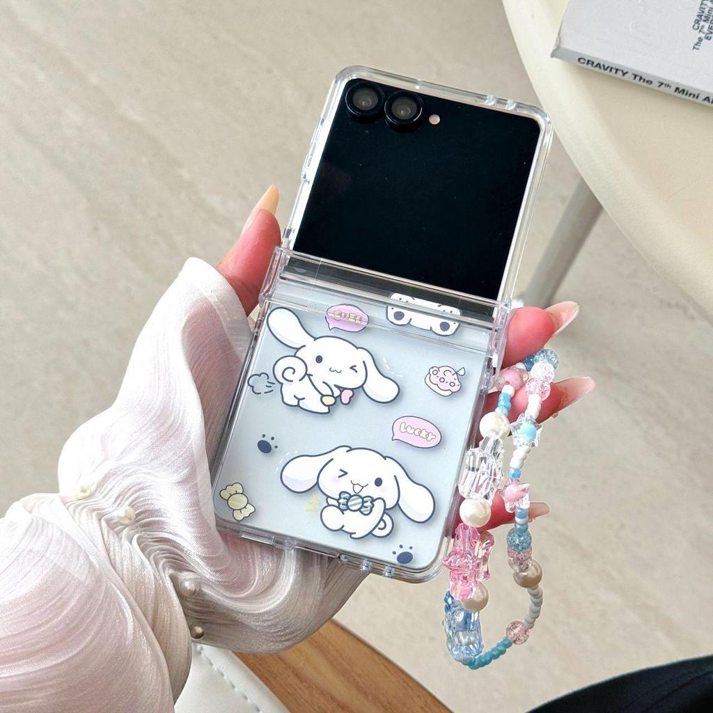 Мультяшный чехол My Melody & Cinnamoroll для складного телефона Samsung Z Flip6/7, противоударный, для женщин.