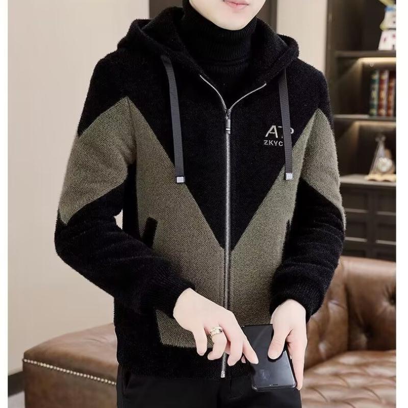 Осенне-зимняя шерстяная куртка с капюшоном, мужская в корейском стиле, высококачественная повседневная зимняя одежда, красивое мужское пальто