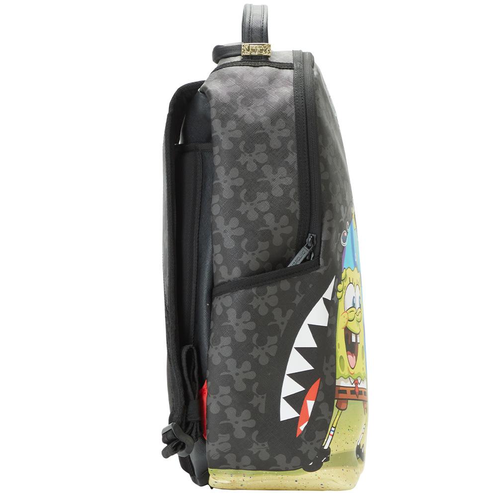 Sprayground X Коллаборация Губка Боб Логотип Акулы Принт Пасть Акулы Граффити Американский Повседневный Рюкзак из ПВХ Унисекс Рюкзак W1115724
