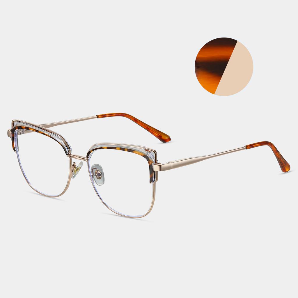 TR90 Reading Eyewear Female Eyeglass Frame Ladies Metal Transparent Screen Spectacle Cat's Presbyopic Alloy Eye New Clear Presbyopic Computer