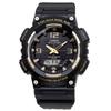 Casio Мужские кварцевые часы AQ-S810 Series с питанием от солнечной энергии, аналого-цифровые, модель для зарубежного рынка, черные x золотые AQ-S810W-1A3V