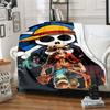 1PC One Piece Monkey D Luffy Patterned Flannel Blanket Suitable For All Seasons For Home Decor Warmth And Comfort Gifts Holiday Present
