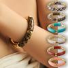Stretchy Leopard Bracelets Acrylic Curved Tube Bangle Vintage Bohemia Style Bracelets  Girls
