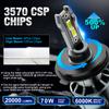 2Pcs Super Bright Mini H4 H7 LED Car Headlight Bulbs 70W 20000Lm CSP Chip Auto H1 H11 LED Light H8 HB3 HB4 9005 9006 9012 Hir2 6000K Auto Lamp 12V