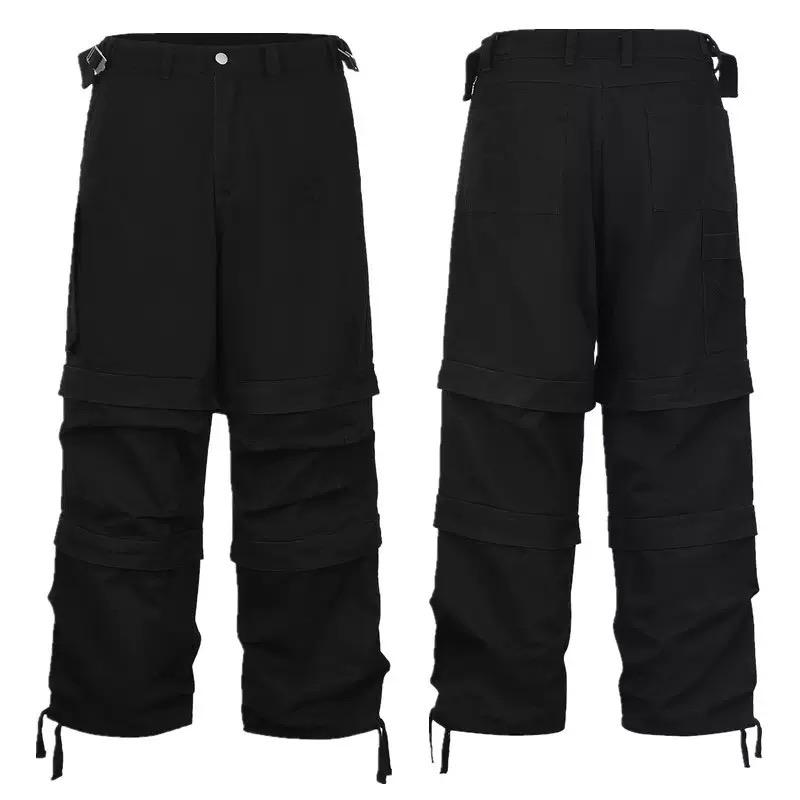 High Street прямые потертые грязные рваные синие джинсы брюки для мужчин винтажные повседневные свободные джинсовые брюки потертые лоскутные брюки-карго