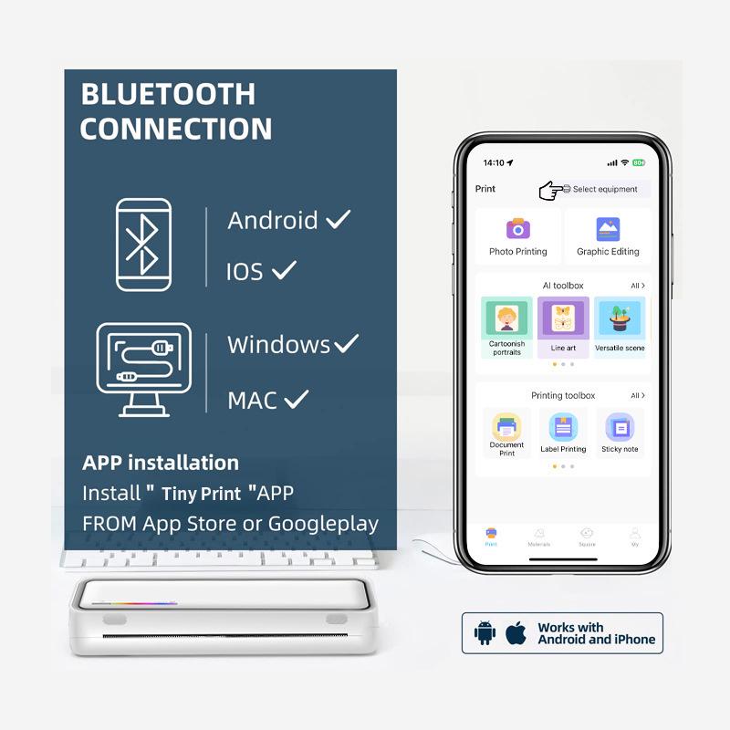Германия 2026 Портативный Bluetooth-термопринтер формата A4 X9: Компактный инструмент для исправления ошибок, удобный для студентов