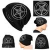 Pentagram Baphomet Satan Devil Cap Magic Demon Goth Bonnet Hat Print Punk Hip Hop Rock Autumn Winter Skull Beanie Unisex Men Women Warm Dual Use
