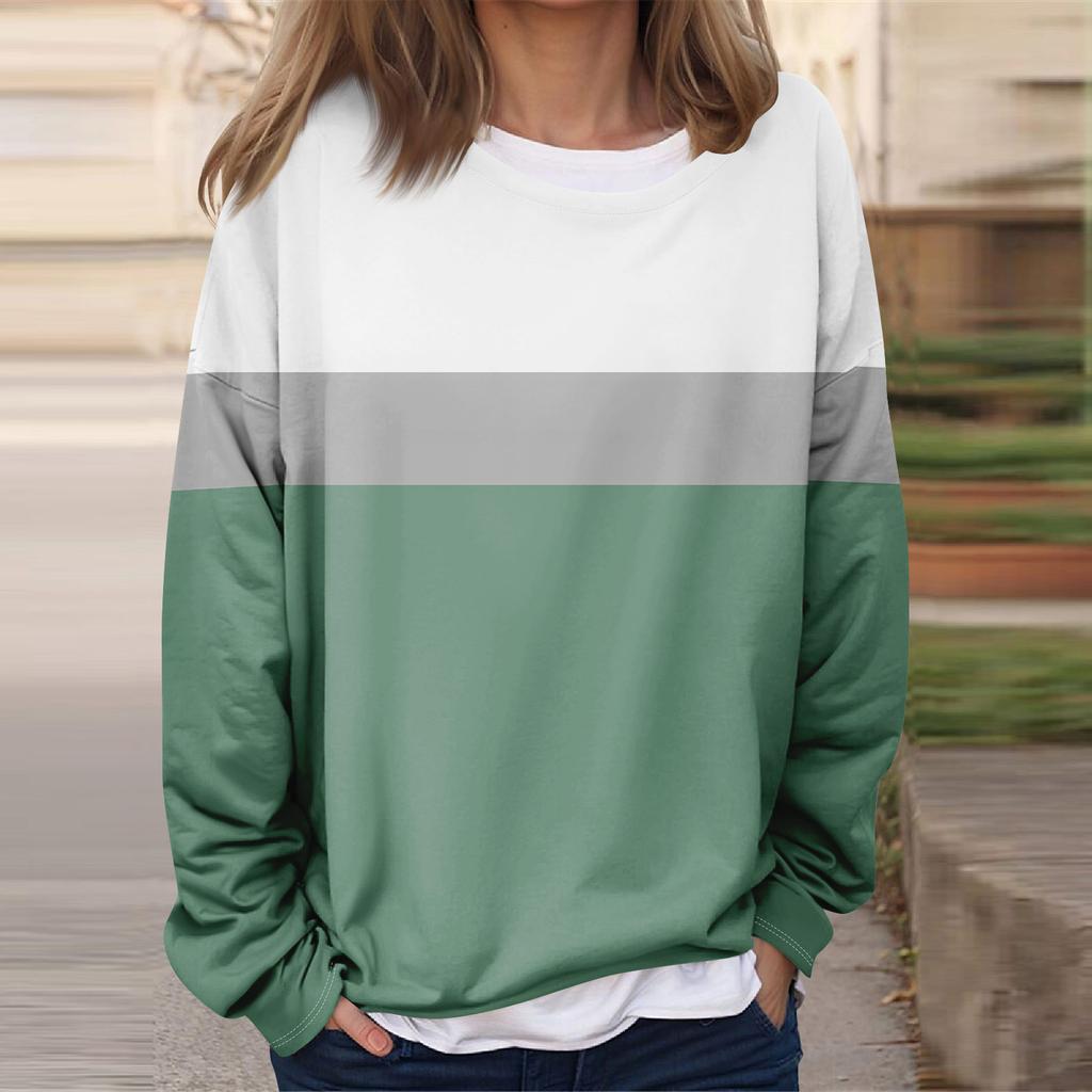 Женская повседневная модная винтажная печатная толстовка с длинным рукавом и круглым вырезом, многослойный пуловер