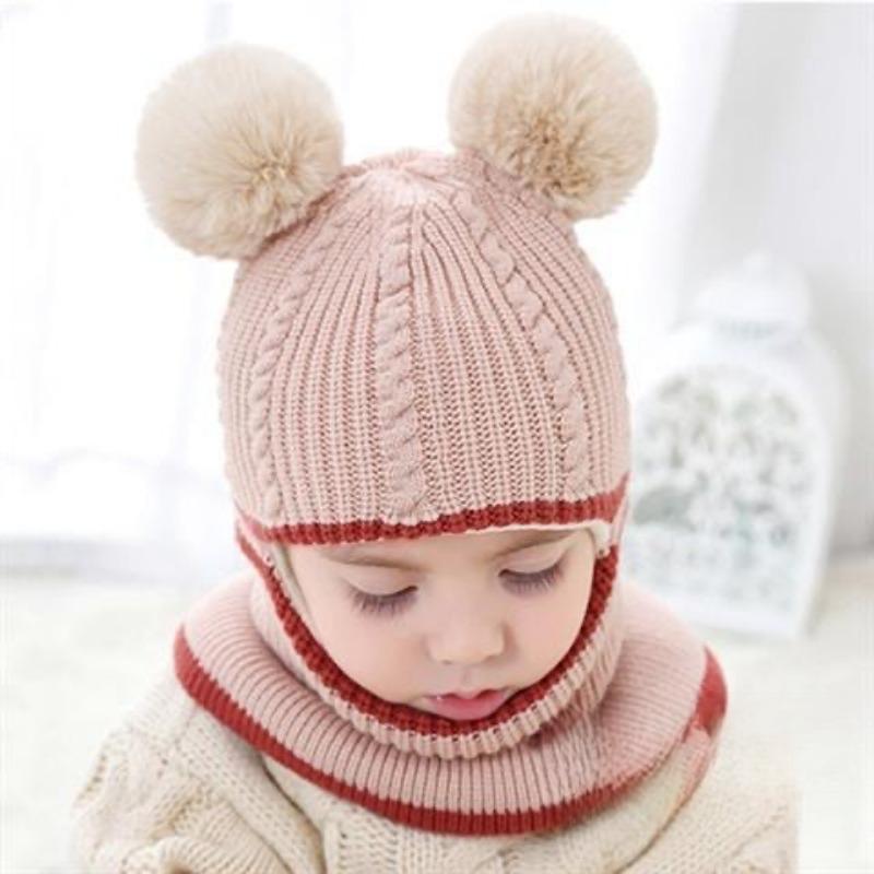 Детские шапки осень и зима плюс бархат толстые теплые шерстяные шапки для мальчиков и девочек детские нагрудники зимние вязаные шапки