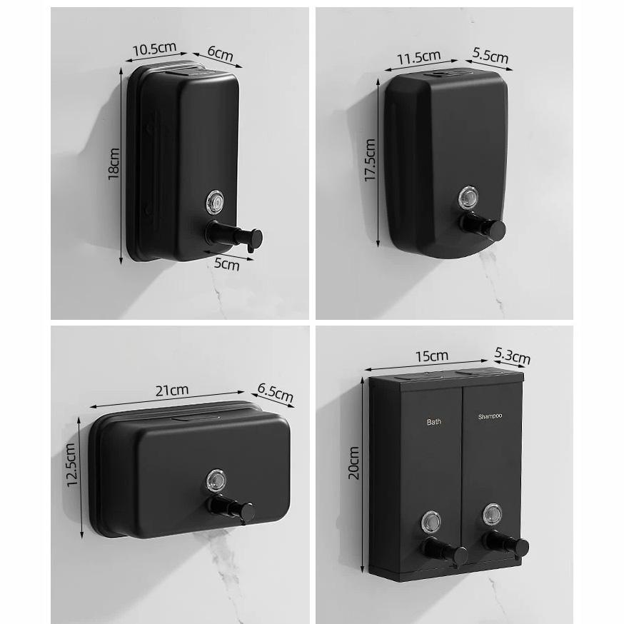 BlackLiquid Soap Dispensers Wall Sabonet 304 Stainless Steel Wall Mounted Bathroom Liquid Hand Soap Dispenser Kitchen Fitting