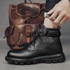 Fashion New Motorcycle and Ankle Boots Waterproof Boots Men Leather Shoes Men Casual Boot Bota Masculina Men's High-top Fashion Shoes