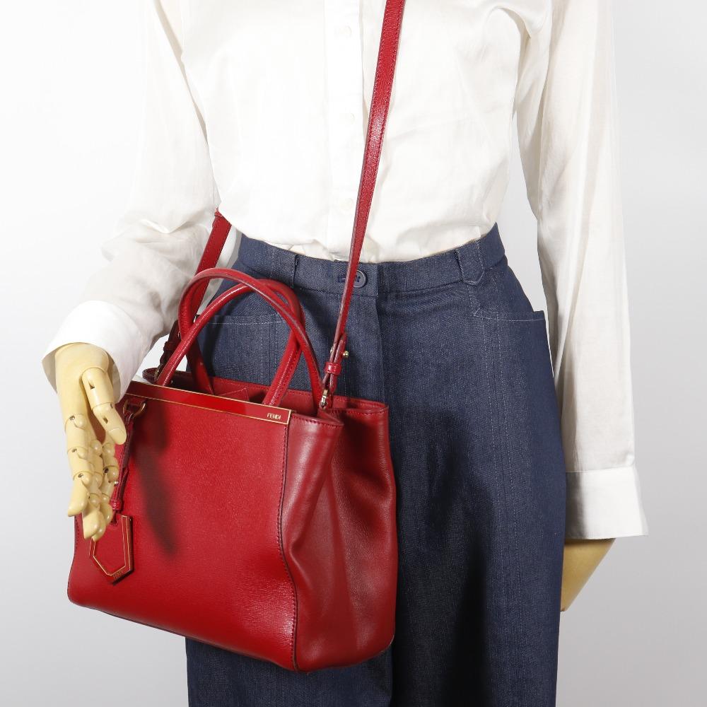 FENDI Petite to Jules Handbag 8BH253 2WAYShoulder Red leather Women Used