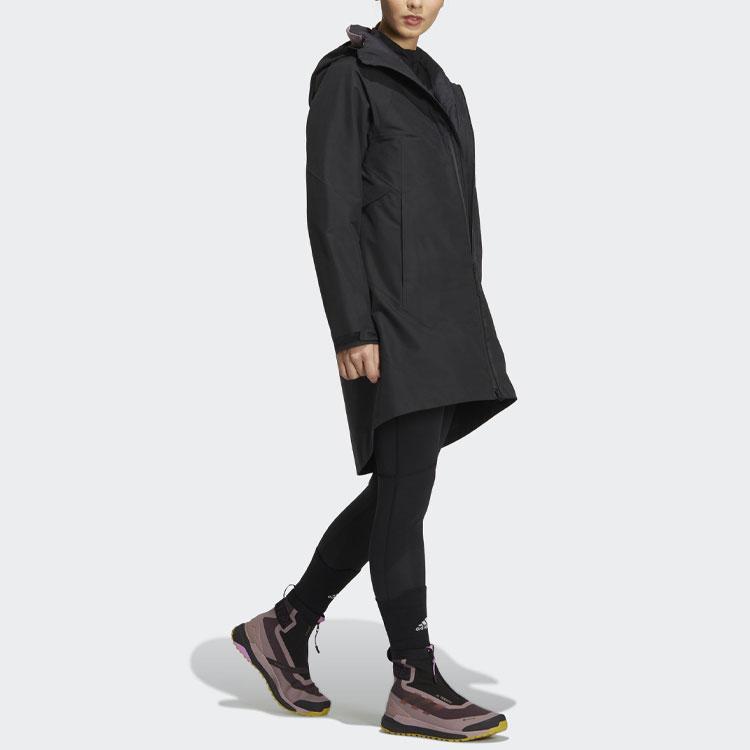 adidas Однотонная куртка со съемным капюшоном «три в одном», женские куртки, черный цвет HN2000