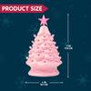 JOYFY Розовая керамическая рождественская елка 7 дюймов с подсветкой, настольная рождественская керамическая елка с очень прозрачной верхушкой-звездой для рождественского праздничного подарка