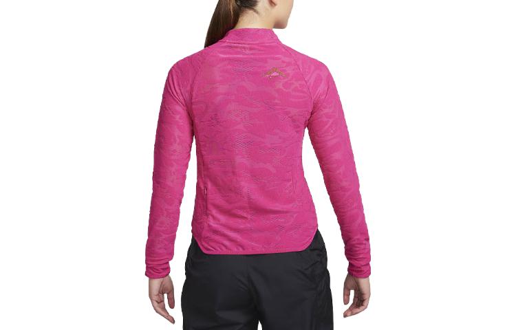 Nike T Shirts Women's Rose Red Half Turtleneck Moderate Straight Fit FB7637-615