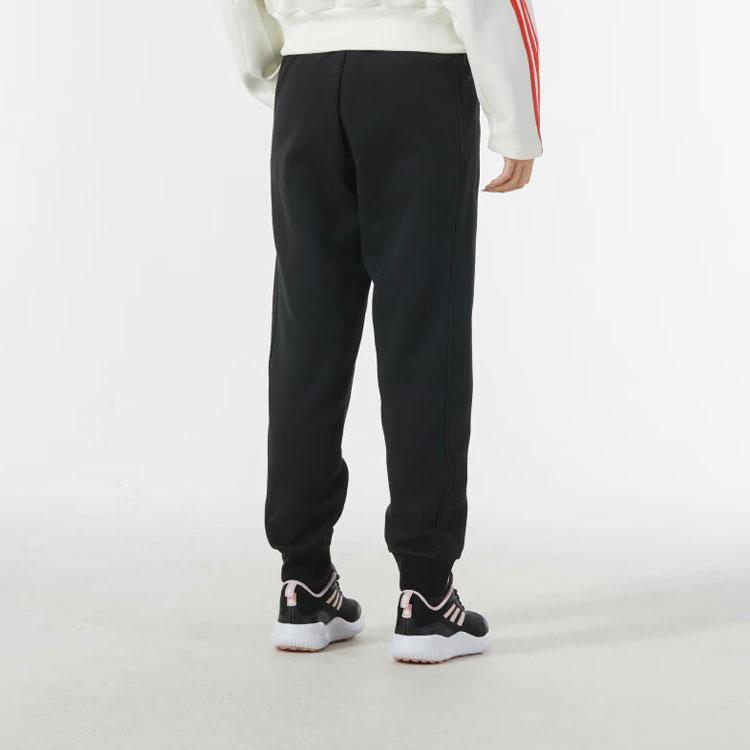 adidas Трикотажные джоггеры женские с логотипом и манжетами, черные IW1278