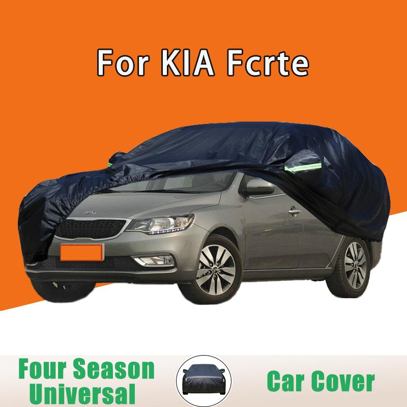 Для KIA Fcrte Защита от непогоды Полный комплект чехлов на автомобиль Защита от солнца Водонепроницаемый и пылезащитный Внешние аксессуары с сумкой для хранения
