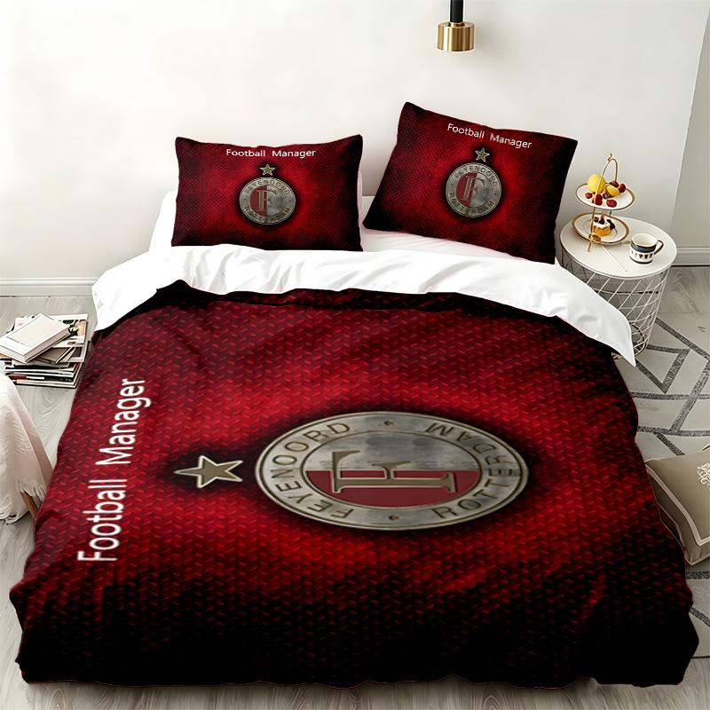 Feyenoord Rotterdam Комплект из 3 предметов Идеально подходит для спальни Удобный комплект постельного белья включает пододеяльник и две наволочки Идеальный подарок на день рождения или Рождество