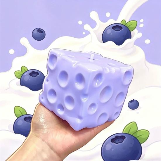 Медленно поднимающаяся сжимаемая игрушка, Игрушка «Черничный сыр», Снятие стресса, Фиджет из мягкого ТПР, Гаджет для декомпрессии, Дети, Взрослые, Сенсорный тренажер для рук, Настольный