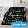 Custom Name Your Name Art Design Blanket bed sofa Blanket Flannel Blanket for Camping, Hiking, Picnic Essentials,gift for Fan family