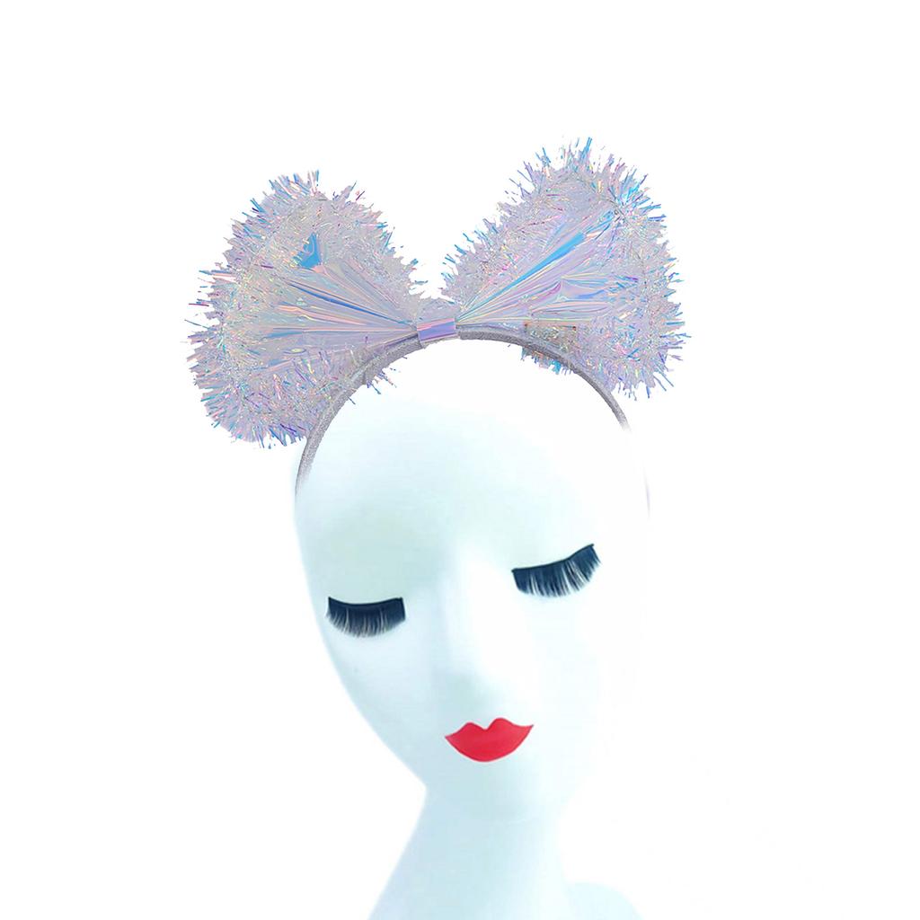 Блестящая мишура Красочная пленка Бант Повязка на голову Музыкальные концерты Повязка на голову для подростков Взрослые Вечеринки Выступления Принадлежности для волос