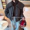 Lambswool Fur Patchwork Lapel Cotton Coat for Women - 2024 Winter Design, Age-Reducing, Thickened Jacket