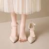 Девичий темперамент свежие полые жемчужные туфли-лодочки 2025 новая весна и лето сказочный стиль высокие каблуки женская юбка шпилька