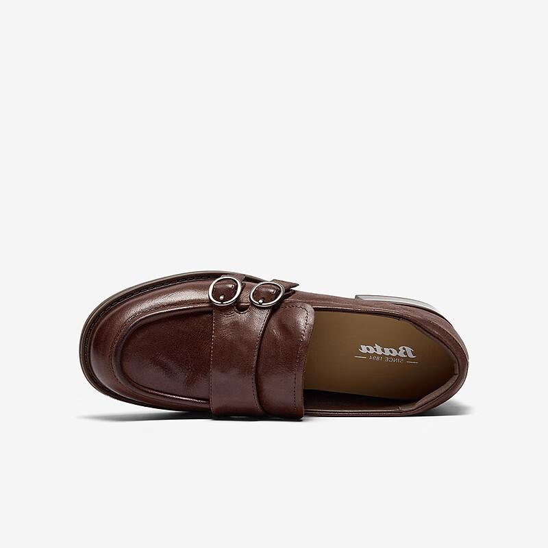 Bata Le Women's Loafers Cowhide Commuter Chunky Heel Shoes