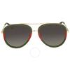 Gucci Grey Gradient Pilot Unisex Sunglasses Gg0062s 003 57