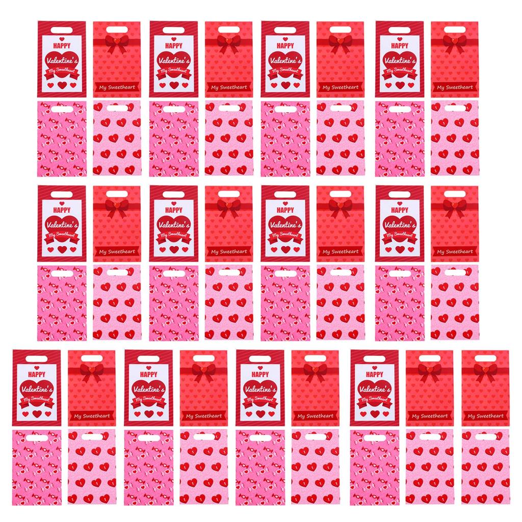 Пакеты для угощений на День святого Валентина, большая упаковка 50 шт., маленькие подарочные упаковочные кейсы, органайзеры для хранения для вечеринок и торжеств