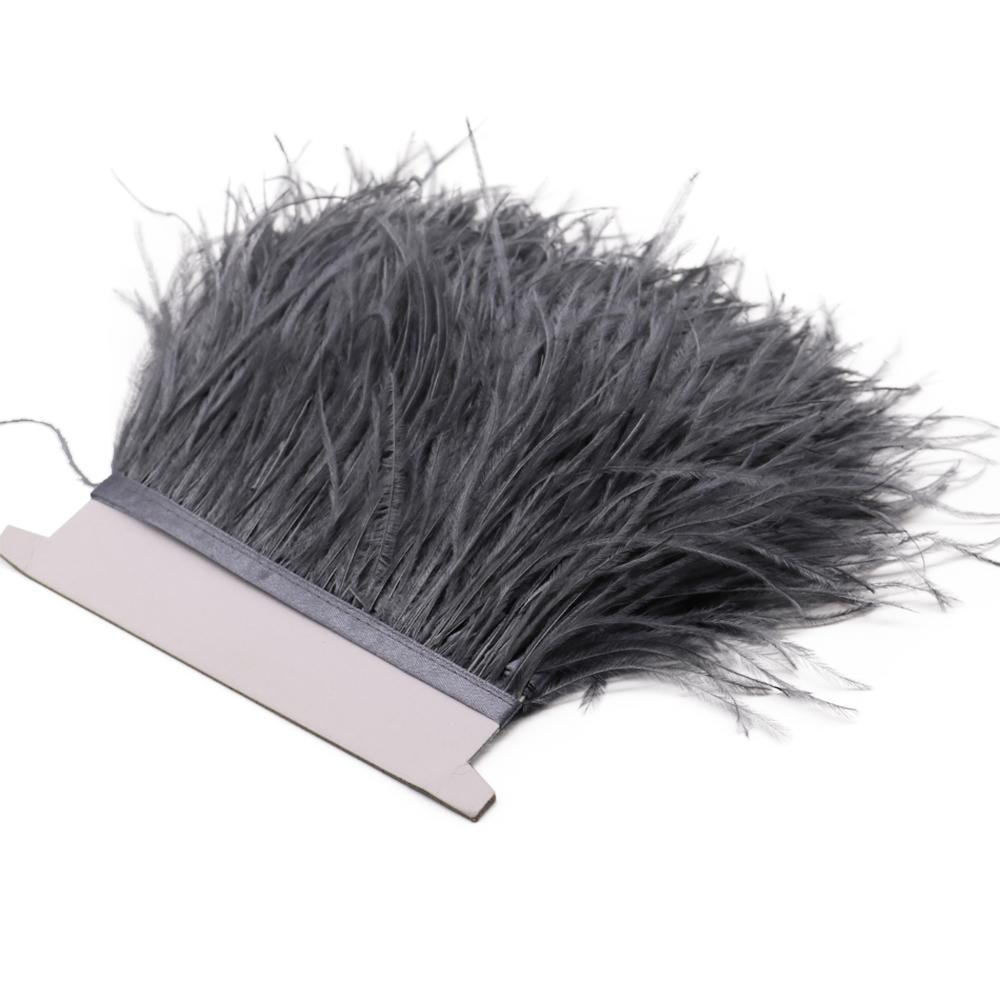 FeatherLight Blue Ostrich Feather Trim Ribbon Real Ostrich Feathers Fringe Trims for Party Clothing Sewing Decoration Plumes Diy Crafts
