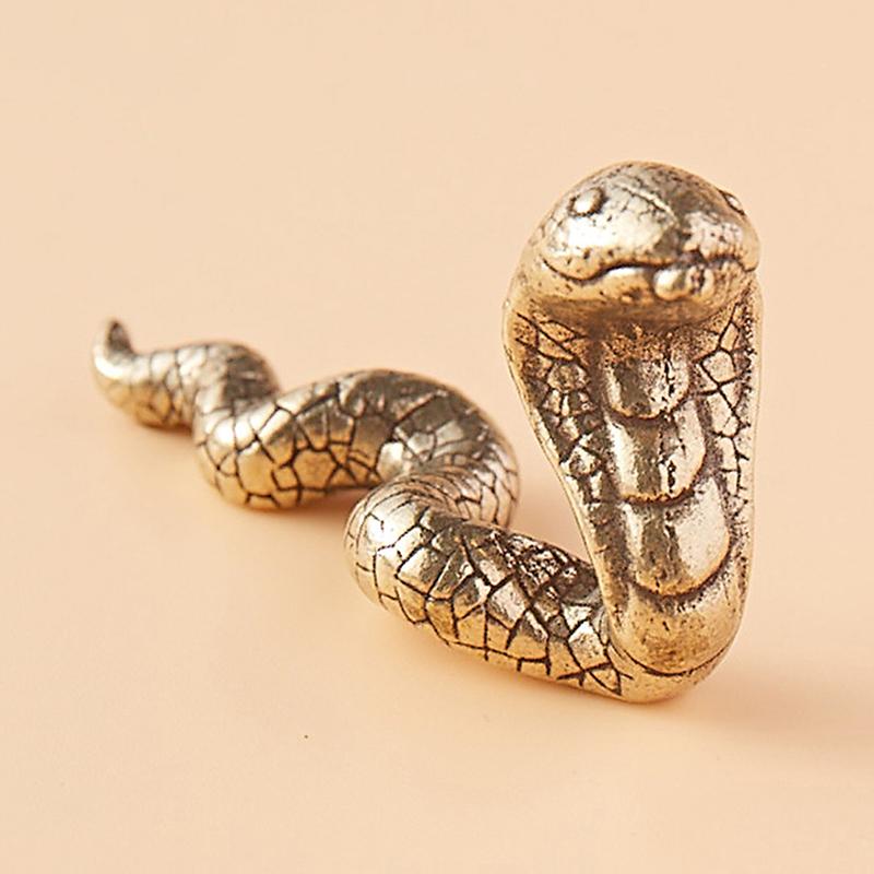 Антикварная бронзовая фигурка змеи-кобры, резьба по меди, зодиакальные животные, украшения для стола, чайные украшения для домашних животных, латунные изделия