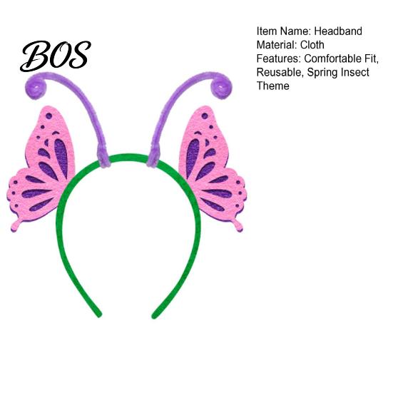 Ladybug Hair Accessory Insect Wing And Antenna Headband, Cute Butterfly Bee Sporty Elastic Hairband Felt Headpiece for Halloween Cosplay Party