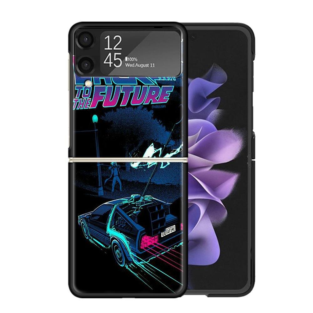 Back To The Future Time Machine Cases For Samsung Galaxy Z Flip 4 5 6 7 3 Z Flip7 Flip6 Flip4 Flip5 Flip3 5G Hard Shockproof Fun