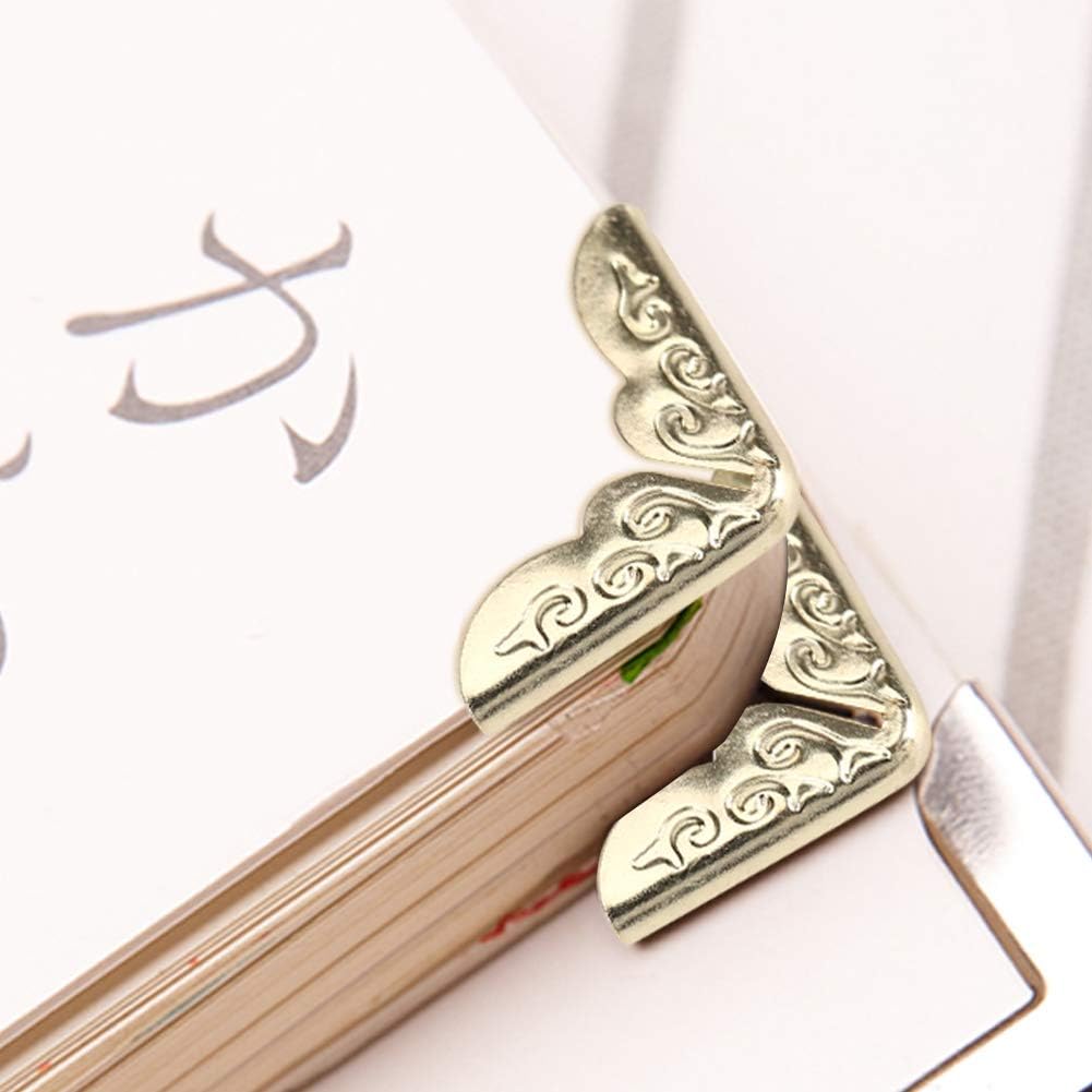 20 шт. Металлический уголок для защиты угла книги Винтажная декоративная накладка на угол для папки-файла, скрапбукинга, альбома, меню