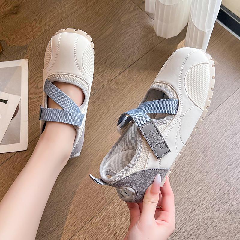 Новые женские туфли на плоской подошве, сетчатые, Mary Janes, спортивные, летние, теннисные, брендовые сандалии, повседневные, дышащие, кроссовки для бега, Zapatos Mujer