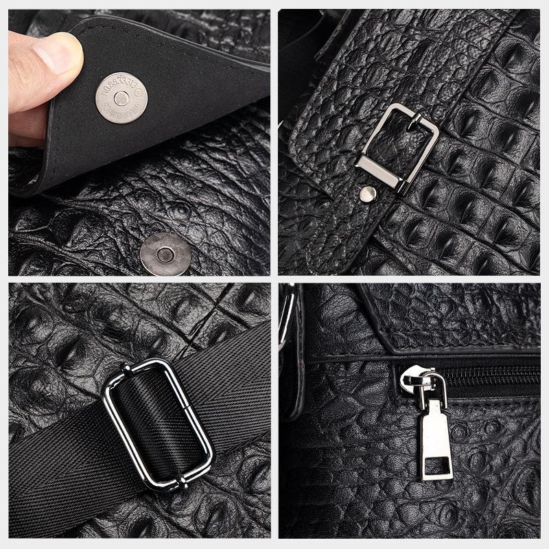 Мужская сумка на одно плечо с принтом крокодила, мужская сумка кроссбоди из натуральной кожи в ретро-стиле