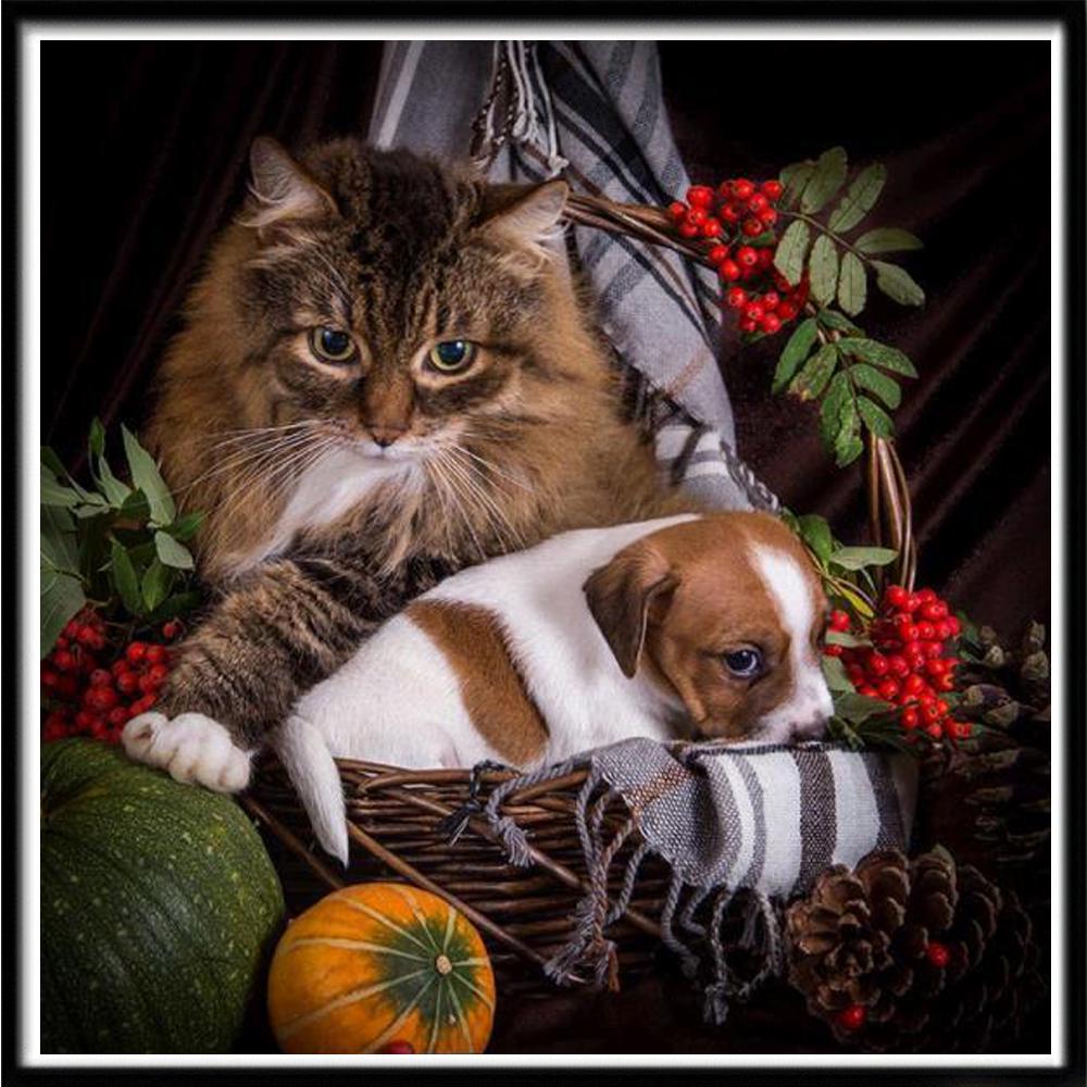 5D Diamond Painting Diy Cross Stitch Embroidery Complete Kit Cat Diamond Painting Home Wall Decoration Handmade Holiday Gifts