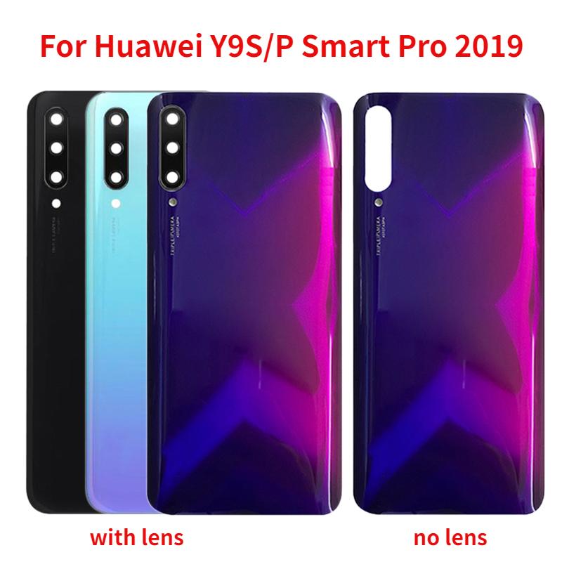 New Back Glass For Huawei Y9S P Smart Pro 2019 Back Battery Cover Panel Rear Door Housing with Camera lens Replace