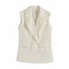 Fashion Style 2024 Summer New Arrival Women's Clothing Temperament Wild Slim Looking Sleeveless Suit Sleeveless Mid Length Long Length Vest