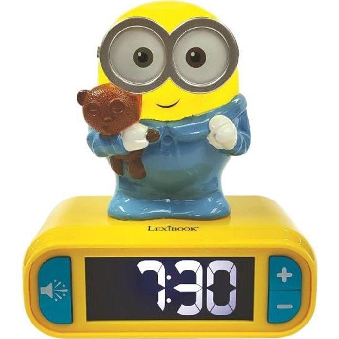 Réveil veilleuse digital LEXIBOOK - Les Minions - 3D lumineux et sonore - Jaune et bleu - Enfant