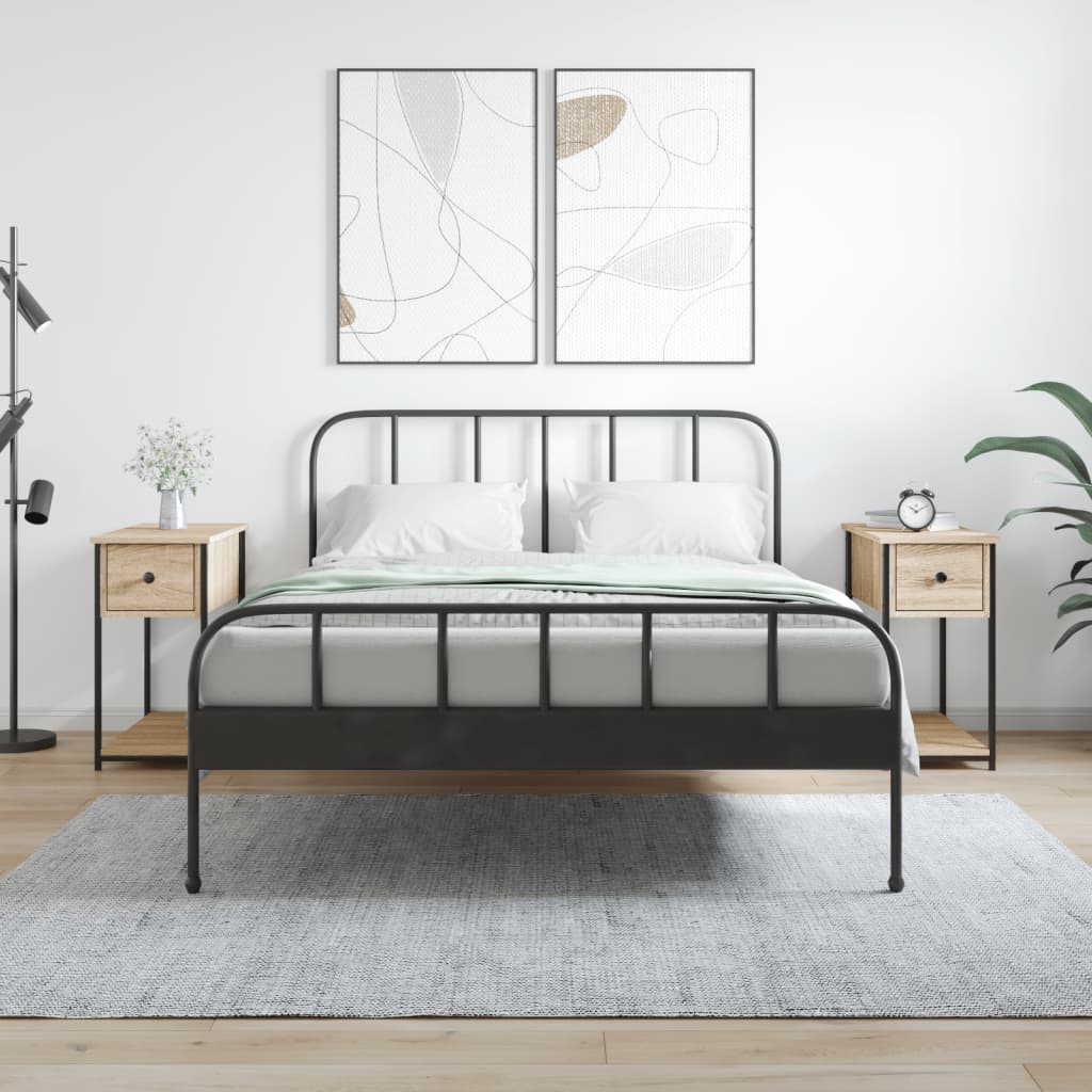 Nightstands (2 pcs) Sonoma Oak Finish 30 x 60 x 60 cm Particleboard